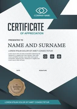 Certificate template design Stock Illustration
