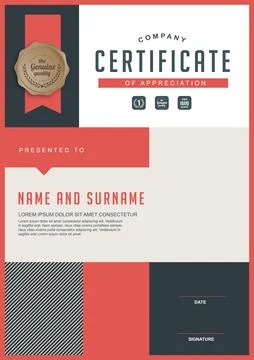 Certificate template design Stock Illustration