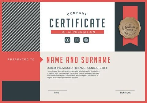 Certificate template design Stock Illustration