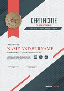 Certificate template design Stock Illustration