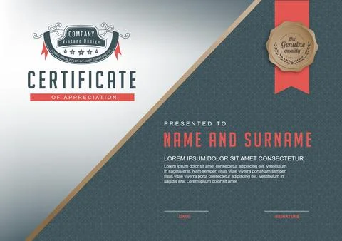 Certificate template design Stock Illustration