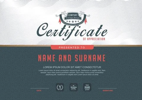 Certificate template design Stock Illustration