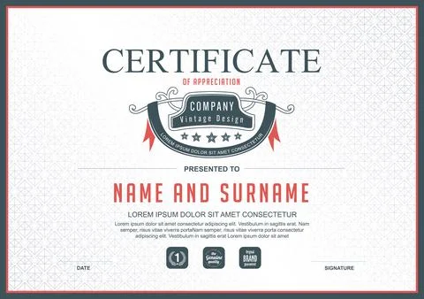 Certificate template design Stock Illustration