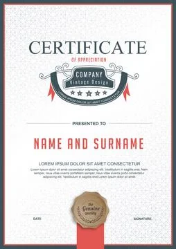 Certificate template design Stock Illustration
