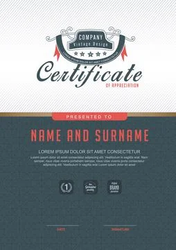 Certificate template design Stock Illustration