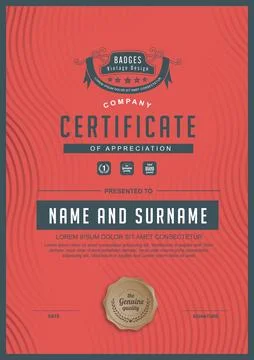 Certificate template design Illustrazione stock