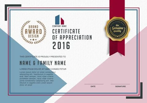 Certificate template design Stock Illustration