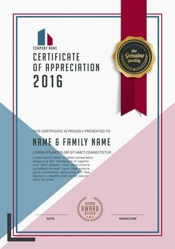 Certificate template design Stock Illustration