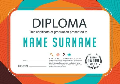 Certificate template design Stock Illustration
