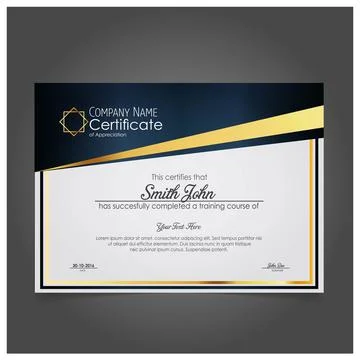 Certificate. Template diploma currency border. Award background Gift vouche.. Stock Illustration