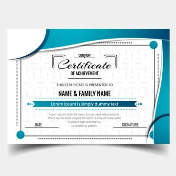 Certificate template with elegant corner frame and Luxury realistic texture patt Stock Illustration