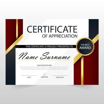 Certificate template with elegant corner frame and Luxury realistic texture patt Stock Illustration