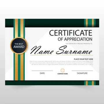 Certificate template with elegant corner frame and Luxury realistic texture patt Stock Illustration