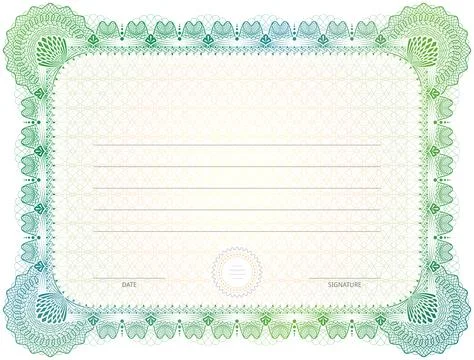 Certificate template with guilloche elements Stockillustratie