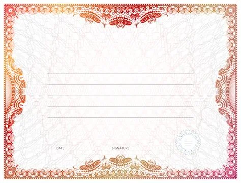 Certificate template with guilloche elements Stock Illustration