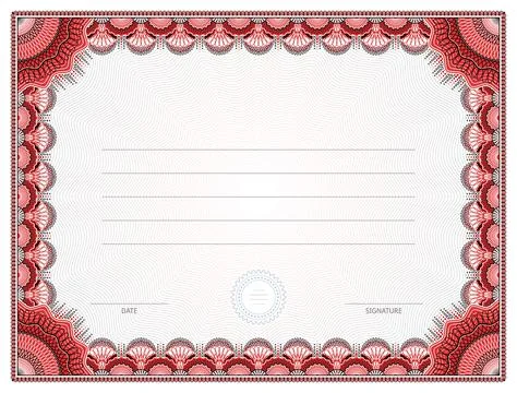 Certificate template with guilloche frame Stock Illustration