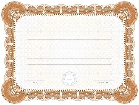 Certificate template with guilloche frame Stockillustratie