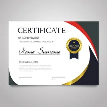 Certificate Template - horizontal elegant vector document Illustrazione stock