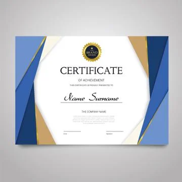 Certificate Template - horizontal elegant vector document Stock Illustration