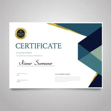 Certificate Template - horizontal elegant vector document Illustrazione stock