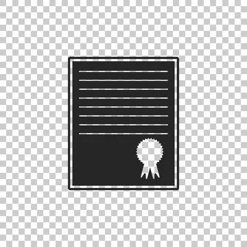 Certificate template icon isolated on transparent background. Flat design 스톡 일러스트
