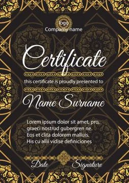 Certificate template. Stock Illustration