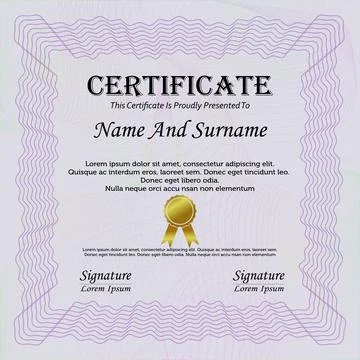 Certificate Template Stock Illustration
