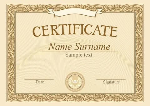 Certificate template Stock Illustration