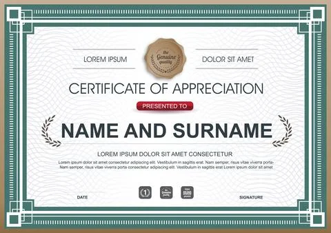 Certificate template with Luxury Stock Illustration