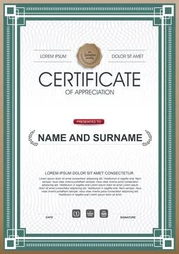 Certificate template with Luxury Stock Illustration