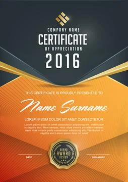 Certificate template with Luxury Stock Illustration