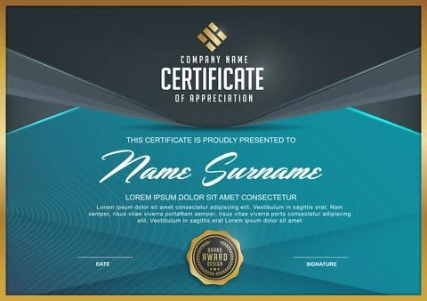 Certificate template with Luxury Illustrazione stock