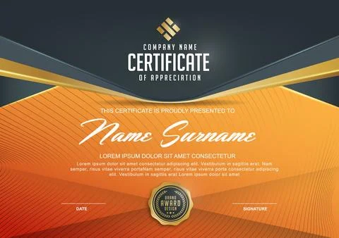 Certificate template with Luxury Stock Illustration