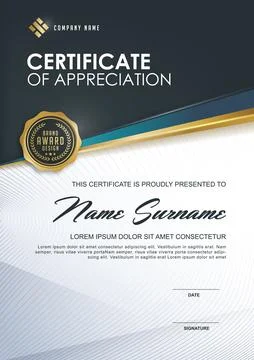 Certificate template with Luxury Stock Illustration