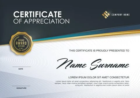 Certificate template with Luxury Illustrazione stock