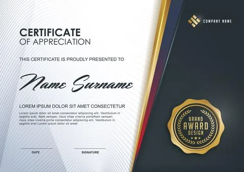 Certificate template with Luxury Stock Illustration