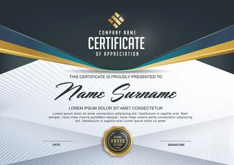 Certificate template with Luxury Stock Illustration