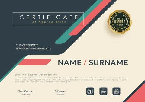 Certificate template with Luxury Stock Illustration