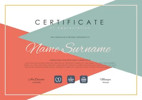 Certificate template with Luxury Stock Illustration