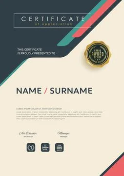 Certificate template with Luxury Stock Illustration
