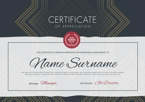 Certificate template with Luxury Stock Illustration