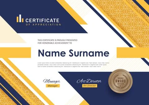 Certificate template with Luxury Stock Illustration