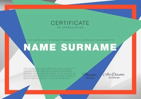 Certificate template with Luxury Stock Illustration