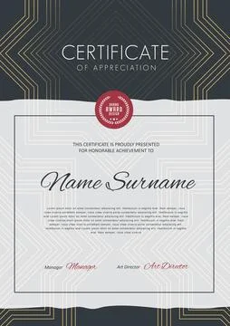 Certificate template with Luxury Stock Illustration