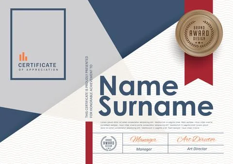Certificate template with Luxury Illustrazione stock