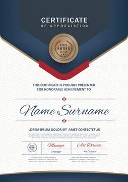 Certificate template with Luxury Stock Illustration