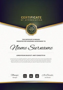 Certificate template with Luxury Stock Illustration