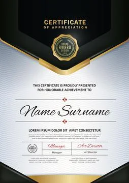 Certificate template with Luxury Stock Illustration