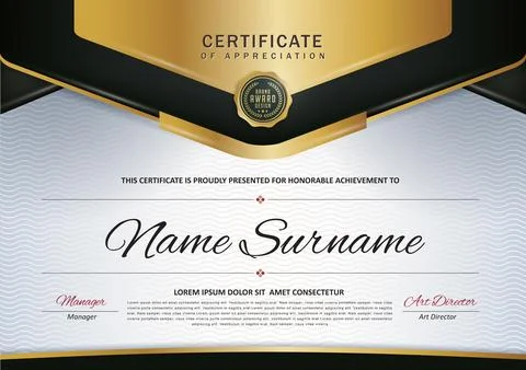 Certificate template with Luxury Stock Illustration