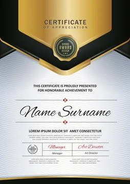 Certificate template with Luxury Stock Illustration